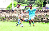 A match being played at the Inter-Council School Football Tournament in Dehradun