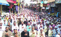 Muslims offer prayers at Jama Masjid in Kathaira Bazar in Haridwar