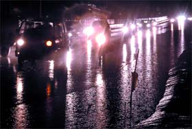 No light rain: Even as the heavy and continuous downpour on Saturday evening left many roads in Bathinda waterlogged, the rain provided some amazing sights to passersby