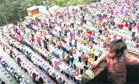 FAITH AND INNOCENCE: People pray on the occasion of Eid in Shimla