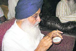 Chief Minister Parkash Singh Badal at an Eid milan function at Malerkotla on Saturday.