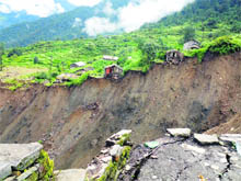 Qurie-Jimia village in Munsiyari tehsil of Pitthoragarh district that has been hit by landslides.