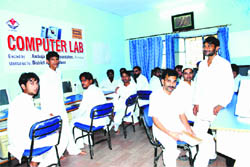 Prisoners in Haridwar District Jail attend computer classes as part of the reformation drive. 