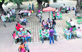Student Centre, which saw violent spats in the recent student elections, is buzzingwith activity as students chill out