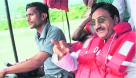 Chief Minister Ramesh Pokhriyal Nishank visits the Chinyalisaur area in Tehri Garhwal on Tuesday.