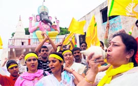 Members of the Panun Kashmir observe Balidan Divas in Jammu on Tuesday.