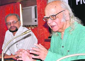 Former UGC chairperson Prof Yash Pal at a professors’ meet at the UGC-Academic Staff College, Panjab University, Chandigarh