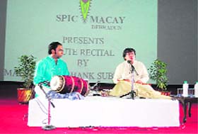 Flautist Shashank Subramanyam at a concert at IMA, Dehradun