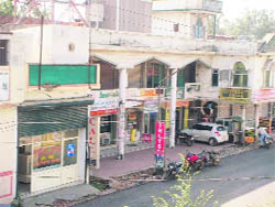 Some shops at Doraha that have been served demolition notices. 