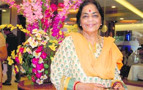 Renowned kathak dancer Uma Sharma at a hotel in Dehradun on Friday. On her way to the Badrinath Dham, she got stuck in the city due to heavy rain and the consequent disruption of road connectivity.