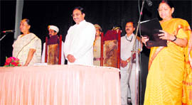 Governor Margaret Alva administers oath of office and secrecy to Vijaya Bharatwal at the Raj Bhawan in Dehradun on Saturday