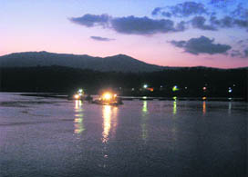 A view of the BBMB reservoir at Sundernagar