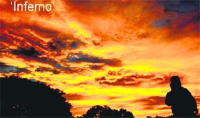 The sky of Chandigarh seemed to have been set ablaze by a riot of reds and crimsons