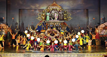 Artistes perform at the Kingdom of Dreams, a recreation hub in Gurgaon, on Sunday night.
