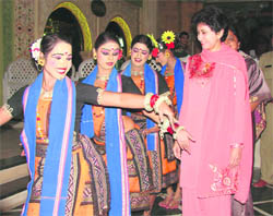 Union Tourism Minister Kumari Selja at a cultural show during her recent visit to Gurgaon.