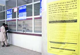 As the faculty of GMCH observed a strike on Monday, a poster in the OPD ward highlights grievances of the Medical Teachers Association