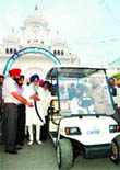 A battery-operated vehicle being launched. 