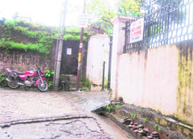 A damaged sewer line in front of a night shelter home of the Dehradun Municipal Corporation in Dehradun.