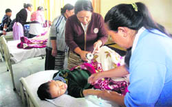 Students from Tibetan Children Village in Dalek hospital near Dharamsala