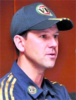 Australian captain Ricky Ponting in Chandigarh on Tuesday.