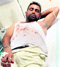 An injured in hospital