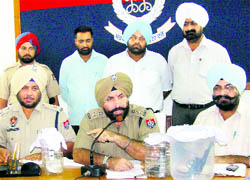 Patiala SSP Gurpreeet Singh Gill addresses a press conference in Patiala on Tuesday