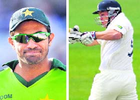 Wahab Riaz and Jonathan Trott