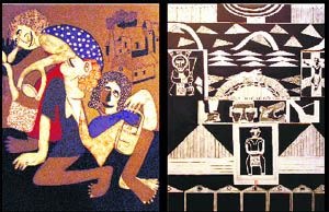 Paintings on display at the exhibition