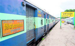 The Link Express at the Dehradun railway station on Wednesday