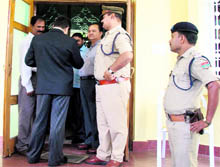 A raid under way at the residence of former chairman of the UJVNL in Dehradun on Wednesday