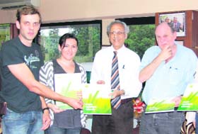 Members of the team of cotton growers from Brazil with PAU Vice-Chancellor Dr MS Kang in Ludhiana