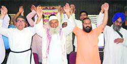 Religious heads at an all-religion meet in Dehradun