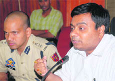 M.K. Dwivedi, Deputy Commissioner, Jammu, addresses mediapersons in Jammu on Thursday.