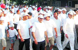 Doctors during a marathon in Ambala on Sunday