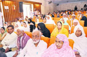Muslims at a training camp in Dehradun on Sunday. 