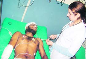 Jashanjit Singh lies unconscious at a private hospital in Ahmedgarh