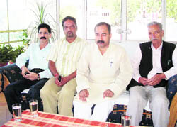 Garhwal Mandal Vikas Nigam Vice-President Raghunath Singh Negi speaks to the media in Mussoorie