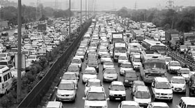 The Gurgaon -New Delhi National Highway.