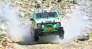 A vehicle during the Raid-de-Himalaya rally in Shimla. 