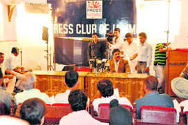 An eight episode serial for DD, Kashmir, Yakeen, being shot at the Press Club in Jammu