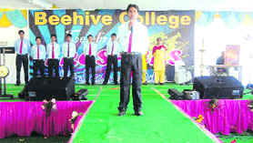 A freshers party under way at Beehive College in Dehradun on Wednesday.