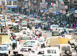 A crowded market in Srinagar on Wednesday.