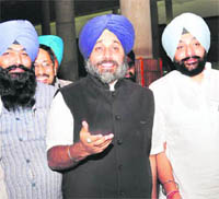 Deputy Chief Minister Sukhbir Singh Badal goes to attend the Assembly session