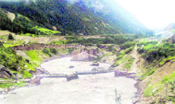 The Sitapul bridge on Kali river on the India- Nepal border in Pitthoragarh.