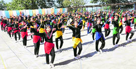 Children perform on the annual function at Loreto Convent Tara Hall School in Shimla on Thursday