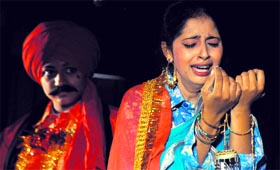 Students stage a play during the PU youth fest in Ludhiana on Thursday.