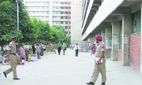 The district courts complex in Ludhiana wears a deserted look.