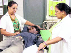 Karan, Dhaniram at the civil hospital in Ludhiana