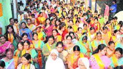 Women of the Jain community carrys out a religious procession at Kankhal in Haridwar