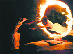 Students exhibit their talents on the founders day of Lawrence School, Sanawar, on Sunday. 